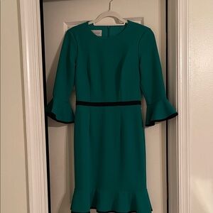 Donna Morgan Teal Dress with Black Trim
